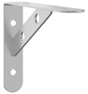 Wsporniki do półek, 4 szt., 15x2,5x11,5 cm, srebrna stal