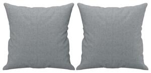 Sofa 2-osobowa z poduszkami, jasnoszara, 140 cm, tkanina