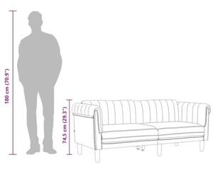 Sofa 3-osobowa, ciemnozielona, tapicerowana aksamitem