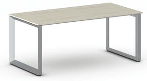Biurko PRIMO INSPIRE, 180x90 cm, szaro-srebrna podstawa, dąb naturalny