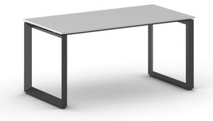 Biurko PRIMO INSPIRE, 160x80 cm, czarna podstawa, szary