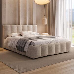 MebleMWM Łóżko tapicerowane z pojemnikiem 4578G | 140x200 | Boucle | Biały #6