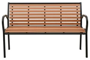 Ławka ogrodowa, czarno-brązowa, 116 cm, stal i wpc