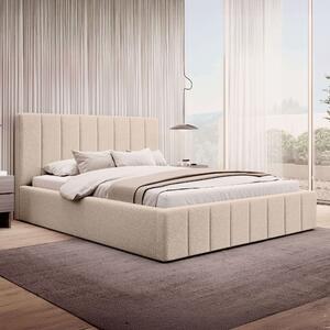 MebleMWM Łóżko tapicerowane SF1069 | 140x200 | Boucle | Beż