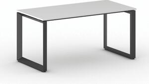 Biurko PRIMO INSPIRE, 160x80 cm, czarna podstawa, biały