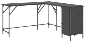 Biurko czarny dÄ b 141 x 141 x 75 cm materiaÅ drewnopochodny