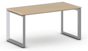 Biurko PRIMO INSPIRE, 160x80 cm, szaro-srebrna podstawa, buk