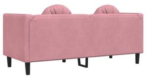 Sofa 2-osobowa z poduszkami, rÃ³Å¼owa, aksamit