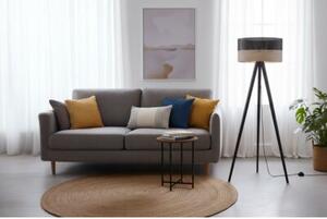 Lampa podłogowa trójnóg czarny Light Home LH Wood 1xE27 45cm abażur walec czarny/fornir F01