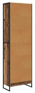 Industrialna szafka na książki w kolorze starego drewna 60x30x189,5 cm