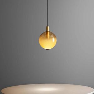 OLEV Lampa wisząca szklana Beam Stick Nuance, możliwość ściemniania, brązowy / rdzawy, salon / jadalnia, szkło, design
