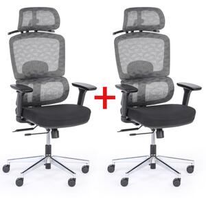 Krzesło biurowe JERRY 1+1 GRATIS, szary
