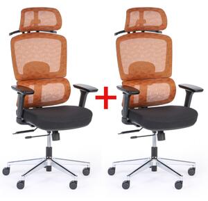 Krzesło biurowe JERRY 1+1 GRATIS, pomarańczowy
