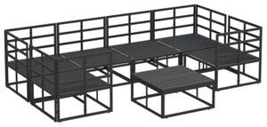 Zestaw sof ogrodowych z aluminiową ramą i poduszkami poliesterowymi - czarny