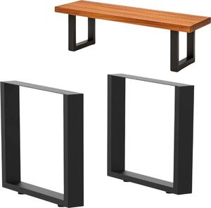 DanDiBo 2x stelaż ławki metalowy czarny 43 x 40 cm nogi ławki nogi ławki 96663 prowadnice ławki stolik kawowy nogi stolika stelaż stołu