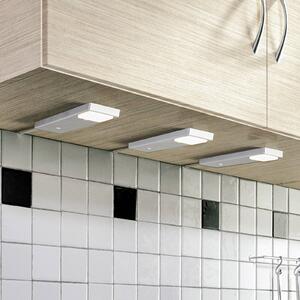 Lindby Amaryll podszafkowa LED, 3 szt. srebrna, aluminiowy / szary / cynkowy, kuchnia, tworzywo sztuczne, nowoczesny
