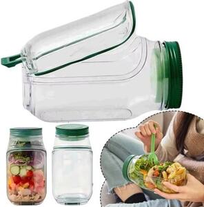 Lunchbox 2W1 Słoik Na Sałatkę Z Pojemnikiem Na Sos