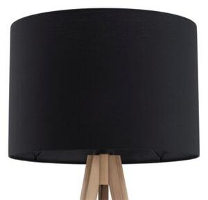 Lampa podłogowa TK Lighting Grand Sosna 16008 – czarno-sosnowa, klosz 50 cm, wys. 145 cm, E27