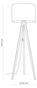 Lampa podłogowa TK Lighting Grand Sosna 16008 – czarno-sosnowa, klosz 50 cm, wys. 145 cm, E27