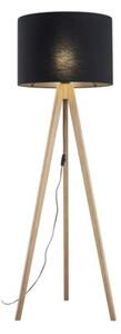 Lampa podłogowa TK Lighting Grand Sosna 16008 – czarno-sosnowa, klosz 50 cm, wys. 145 cm, E27