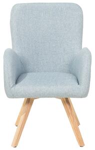 Nowoczesny fotel tapicerowany siedzisko poliester do salonu jasnoniebieski Bjarn Beliani