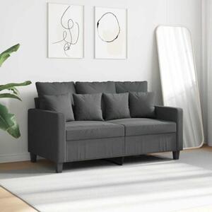 Sofa 2-osobowa, ciemnoszara, 120 cm, tapicerowana tkaninÄ
