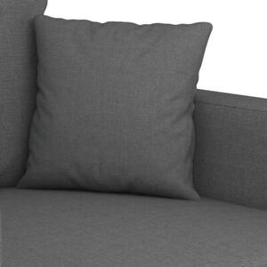 Sofa 2-osobowa, ciemnoszara, 140 cm, tapicerowana tkaninÄ