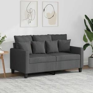 Sofa 2-osobowa, ciemnoszara, 120 cm, tapicerowana tkaninÄ