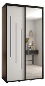 Szafa przesuwna wysoka Davos 9 140, gł. 45 cm czarny + biały + czarny