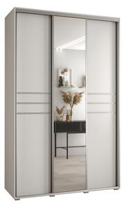Szafa przesuwna wysoka Davos 11 150, gł. 45 cm biały + biały + srebrny