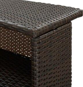 Ogrodowy stolik barowy, brązowy, 120x55x110 cm, polirattan