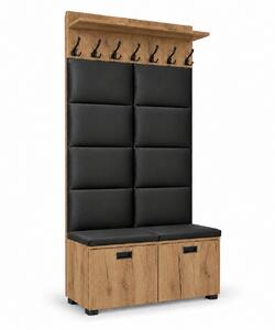 Zestaw do przedpokoju PANEL 100 cm z wieszakiem i szafką na buty z siedziskiem Dąb Craft Złoty | ArtD Home | Tutaj jest produkt bez wyboru kolorów. Ch