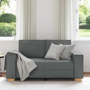 Sofa 2-osobowa ciemnoszara 160x78x84 cm tkanina