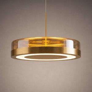 Lampa wisząca szklana La Latta Lucande, możliwość ściemniania, mosiężny / złoty, szkło, design