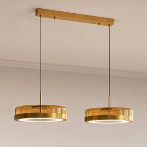 Lampa wisząca szklana La Latta Lucande, możliwość ściemniania, mosiężny / złoty, szkło, design