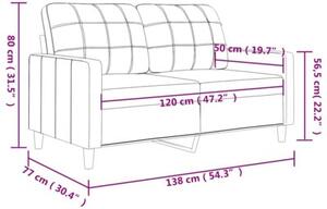 Sofa 2-osobowa, kolor taupe, 120 cm, tapicerowana tkaninÄ