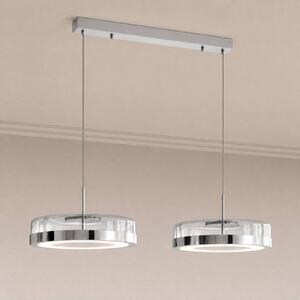 Lampa wisząca szklana La Latta Lucande, możliwość ściemniania, chromowy / srebrny, szkło, design