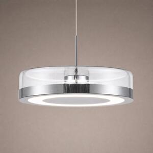 Lampa wisząca szklana La Latta Lucande, możliwość ściemniania, chromowy / srebrny, szkło, design