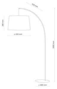 Lampa podłogowa TK Lighting HANG 5077 czarna 200 cm, E27 LED do 15W – elegancka do salonu i sypialni