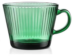 Filiżanka szklanka ryflowana duża butelkowa zieleń 380 ML 1szt SZK178