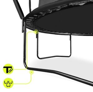 Trampolina ogrodowa XL dla dzieci HyperMotion - 305 cm 10FT - z drabinką i siatką wewnętrzną - do domu i ogrodu
