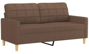 Sofa 2-osobowa z poduszkami, brÄ zowa, 140 cm, tkanina