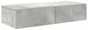 Półka ścienna z szufladami, szarość betonu 80x33x17 cm