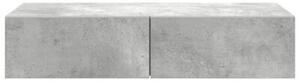 Półka ścienna z szufladami, szarość betonu 80x33x17 cm