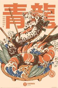 Plakat, Obraz Ilustrata - Dragon Sushi