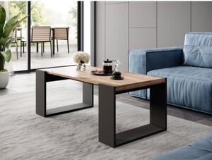 Ława CAMA MEBLE Wood 120x54.5x46 Dąb wotan + Antracyt
