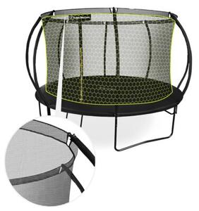 Trampolina ogrodowa XXXL dla dzieci HyperMotion - 430 cm 14FT - z drabinką i siatką wewnętrzną - do domu i ogrodu - 150kg max