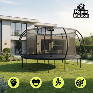 Trampolina ogrodowa XXXL dla dzieci HyperMotion - 430 cm 14FT - z drabinką i siatką wewnętrzną - do domu i ogrodu - 150kg max
