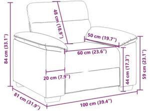 Sofa fotel ciemnoszary 100x81x84 cm tkanina