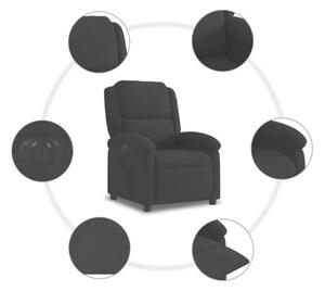 Elektryczny fotel rozkÅadany, czarny, obity aksamitem